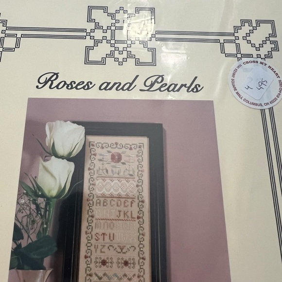 Indigo‎ Rose ROSES AND PEARLS Cross Stitch Sampler Chart Pattern 1999 Embroidery - Picture 5 of 5